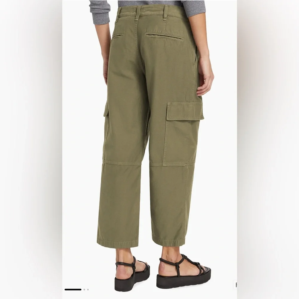 Agolde Jericho Cropped Cargo Pants High Waisted Relaxed Fit Size 27 Green - Picture 2 of 11